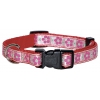 Meadow red dog collar - Vivog - Lenght 35 to 55cm -width 20mm
