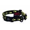 Black yellow dog Collar - original paw - W16mm L30 to 45cm