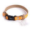 Collier pour chien nylon pois orange - 1,5 x 23 à 33 cm 