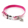 Collier pour chien nylon pois rose - 1 x 17 à 27 cm 