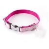 Dog collar - nylon pink peas - 1,5 x 23 à 33 cm 