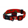 Black red dog Collar - original paw - W16mm L30 to 45cm