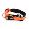 Adjustable dog collar - Neo Orange - Lenght 30 to 35cm - width 15mm