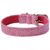 Collier vachette galuchat rose/blanc  - 31x1,2cm