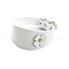 Whippet and greyhound collar white leather - leather fancy leatherwork clover - Whippet L 30cm
