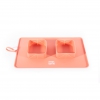 Gamelle double pliable silicone pour chien et chat - rose