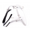 Dog harness - cozy white leather - 73 à 83 cm x 2,5 cm