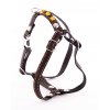 Dog black fluo harness - nylon black & orange - Size XS - Width 10 mm - Lenght 30 to 40 cm