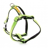 Dog color fluo harness - nylon green & orange - Size S - Width 15 mm - Lenght 35 to 45 cm