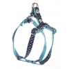 Dog harness - nylon blue peas - Width 10 mm - Lenght from 25 to 35 cm