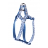 Dog harness - nylon blue peas - Width 15 mm - Lenght from 35 to 45 cm