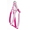Dog harness - nylon pink peas - Width 10 mm - Lenght from 25 to 35 cm