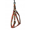 Adjustable harness cat - cat pattern - orange -  20 to 35 - W 1cm