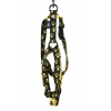 Black yellow dog harness - original paw - W 16mm L 35 to 50cm