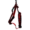Black red dog harness - original paw - W 20mm L 50 to 70cm