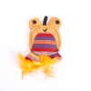 Jouet pour chat - Grenouille jaune - tissu ethnique 2