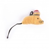 Jouet pour chat - Souris jaune avec bonnet - tissu ethnique