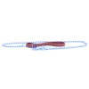 Dog chain lead with handle leather - natural - diam 2,5 mm W12mm L100cm