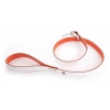 Laisse cuir Allure en cuir Blanc/Orange - L.100 x l.1,9 cm