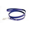 Blue leather lead for dog - classic colorful leather riveted - W 10mm L 100cm