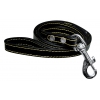 Dog leather lead - black - 100x1.2cm