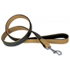Dog leather lead - DUO - noir/café - 060x3.0cm
