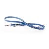 Laisse en cuir 3 positions bleue - L.200 x l.1,8 cm