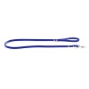 Blue leather leash for dog - classic coloured leather - 12 mm x 100 cm