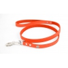 Orange leather lead for dog - classic colorful leather riveted - W 10mm L 100cm