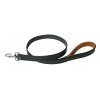 Laisse en cuir noir pour chien - Black & Tan - larg 14mm Long 100cm