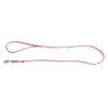 Pink leather lead for dog - classic colorful leather riveted - W 10mm L 100cm