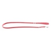 Red leather lead for dogs - classic leather stitched with plate - W 12mm L 100cm