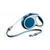 Laisse enrouleur pour chien - Flexi - vario cordon bleu pour chien - Taille M - pour chien jusqu'à 20kg - Longueur 8m
