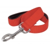 Dog lead - Comfort metal chain  - with padded handle - for large dog - Red - 120x3,0cm