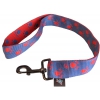 Laisse pour chien bleu rouge - pattes originales - larg 40mm L 60cm