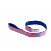 Laisse pour chien - Floralies rose - L - larg 40mm Long 100cm