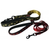 Laisse pour chien noir jaune - pattes originales - larg 16mm L 120cm