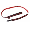 Laisse pour chien noir rouge - pattes originales - larg 20mm L 120cm