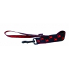Black red dog lead - original paw - W40mm L60cm