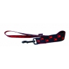 Laisse pour chien noir rouge - pattes originales - larg 40mm L 60cm