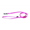 Dog lead - rounded nylon - rifle carabiner - pink - 120 x 1 cm