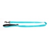 Dog nylon lead - blue turquoise - 1,6 x 120 cm comfort handle