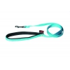 Dog nylon lead - blue turquoise - 2,5 x 120 cm comfort handle