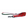 Laisse pour chien rouge vert - pattes originales - larg 40mm L 60cm