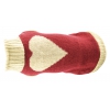 Pull rouge pour chien avec motif cœur - Longueur 50cm