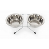 2 stainless stell bowls with stand for dog - 11.5 cm