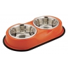Support antidérapant + 2 gamelles pour chien - Abricot - Vivog - diam 21cm - 2x1.89L