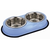 Non slip stand + 2 bowls for dog - Blue - Vivog - diam 21cm - 2x1.89L