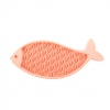 Tapis de léchage "poisson" silicone pour chat - rose photo