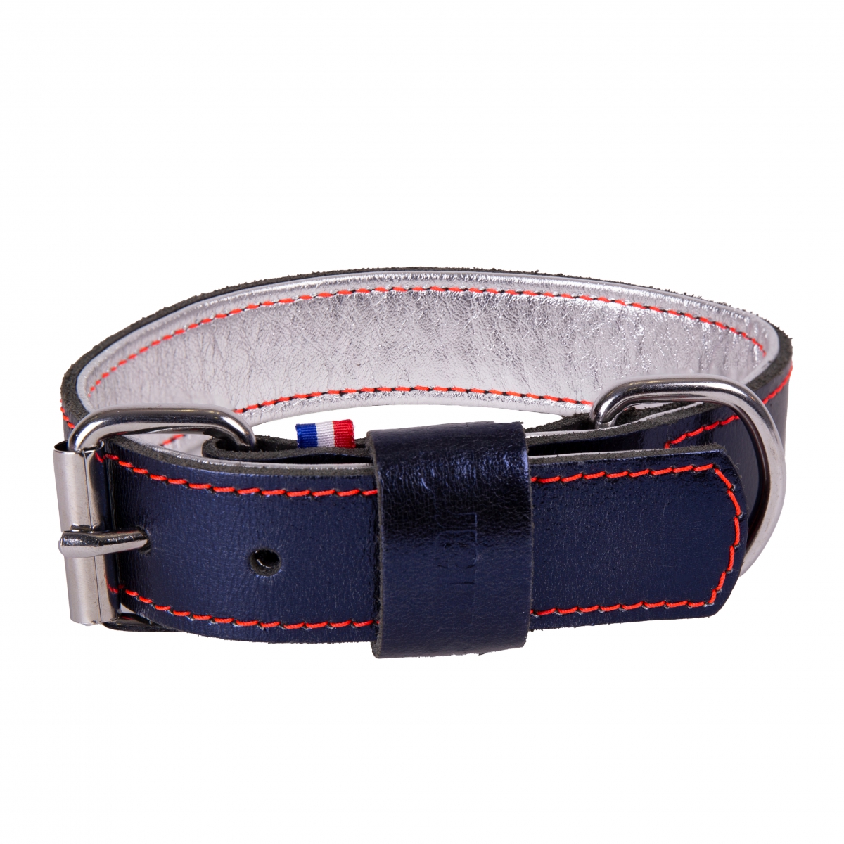 Collier Ruban En Soie Teint à La Main - Bleu Clair Paon Nuit, 85 X 2.5cm, Fait Main En France